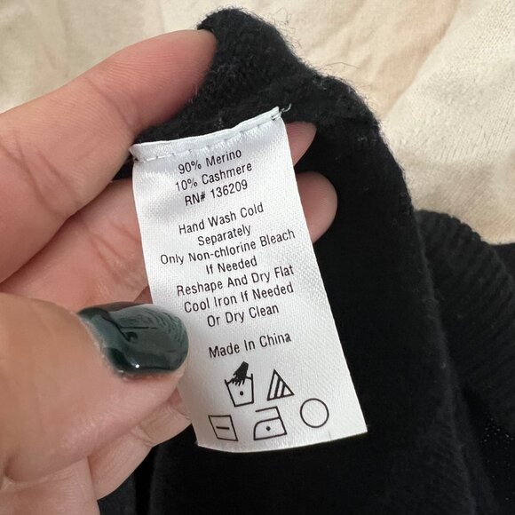 HATCH Maternity Agyness Striped Black Cream Merino Wool Cashmere Sweater Dress S - Picture 5 of 6